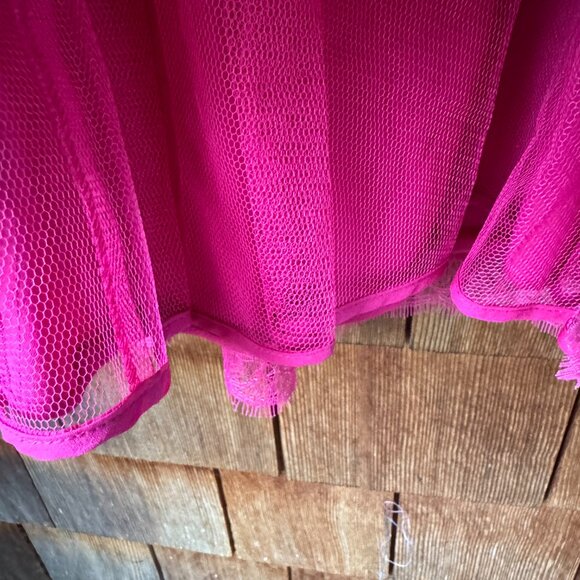 NWT BCBGMAXAZRIA Katarina Lace Sequin Pink V-neck Open Back Dress in Women's 12 - Picture 10 of 12